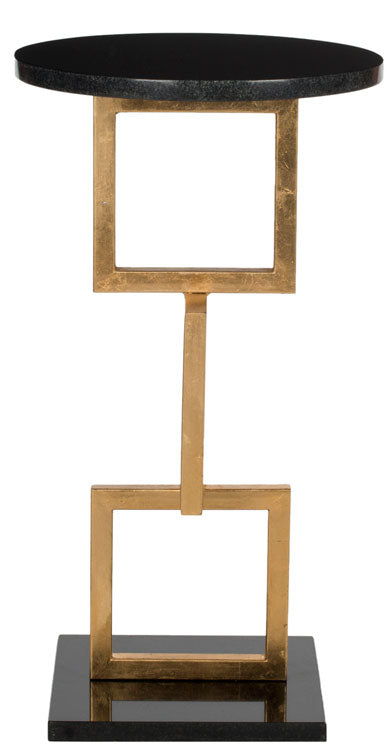 Safavieh Cassidy Accent Table Gold Black Metal Lacquer Coating Iron FOX2531A 683726437369