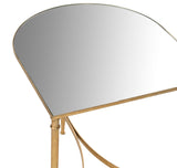 Safavieh Nevin Accent Table Mirror Top Gold Metal Lacquer Coating Iron FOX2532A 683726437383