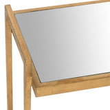 Safavieh Noland Accent Table Mirror Top Gold Metal Lacquer Coating Iron FOX2534A 683726437604