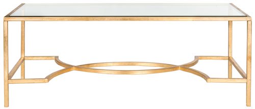 Safavieh Inga Coffee Table Gold Metal Lacquer Coating Iron FOX2543A 683726303862