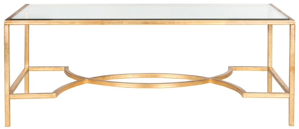 Safavieh Inga Coffee Table Gold Metal Lacquer Coating Iron FOX2543A 683726303862