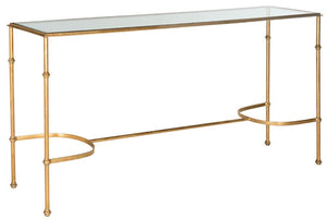 Safavieh Lucille Console Gold Metal Lacquer Coating Iron FOX2548A 683726304005