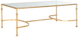 Safavieh Lucille Coffee Table Gold Metal Lacquer Coating Iron FOX2549A 683726303411