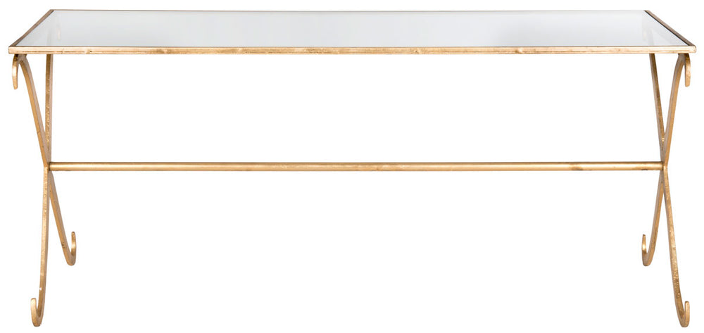 Safavieh Lavar Coffee Table Gold Metal Lacquer Coating Iron FOX2551A 683726304166