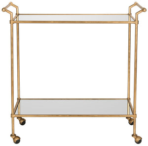 Safavieh Felicity Bar Cart Gold Metal Lacquer Coating Iron FOX2558A 683726732815