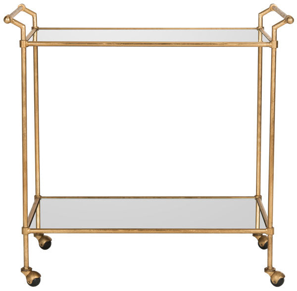 Safavieh Felicity Bar Cart Gold Metal Lacquer Coating Iron FOX2558A 683726732815