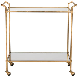 Safavieh Felicity Bar Cart Gold Metal Lacquer Coating Iron FOX2558A 683726732815