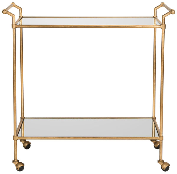 Safavieh Felicity Bar Cart Gold Metal Lacquer Coating Iron FOX2558A 683726732815