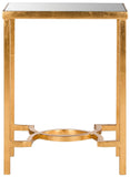 Safavieh Mita End Table Mirror Top Antique Gold Metal Lacquer Coating Iron FOX2581A 889048001183