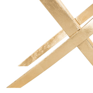 Safavieh Dovie Side Table Glass Top Black Gold Metal Lacquer Coating Iron FOX2597A 889048120440