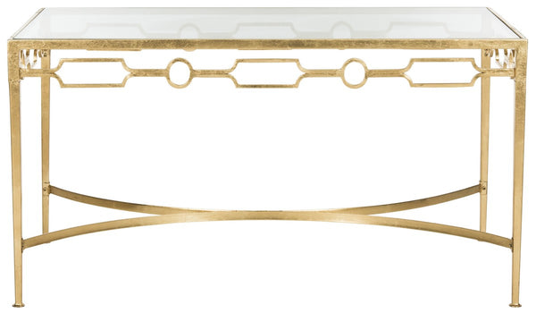 Safavieh Lura Coffee Table Retro Gold Metal Iron FOX2602A 889048118256
