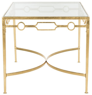 Safavieh Lura Coffee Table Retro Gold Metal Iron FOX2602A 889048118256