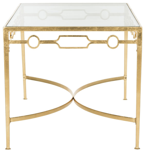 Safavieh Lura Coffee Table Retro Gold Metal Iron FOX2602A 889048118256