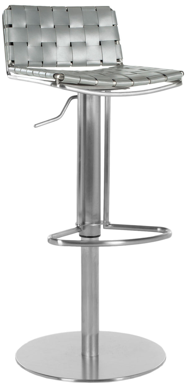 Safavieh Floyd Gas Lift Swivel Bar Stool Grey Metal FOX3000D