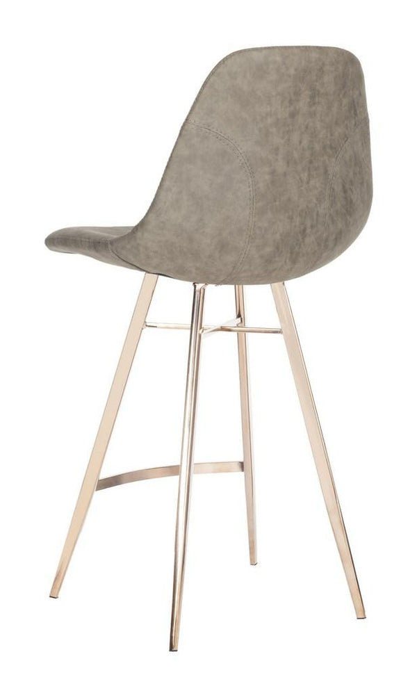Safavieh Mathison Counter Stool Taupe Metal Foam Stainless Steel PU FOX3012B 889048365711