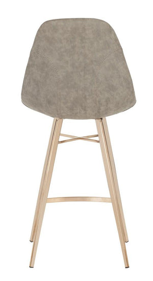 Safavieh Mathison Counter Stool Taupe Metal Foam Stainless Steel PU FOX3012B 889048365711