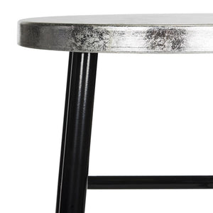 Safavieh Kenzie Bar Stool 30''H Dipped Black Silver Metal Iron FOX3212A 683726493525