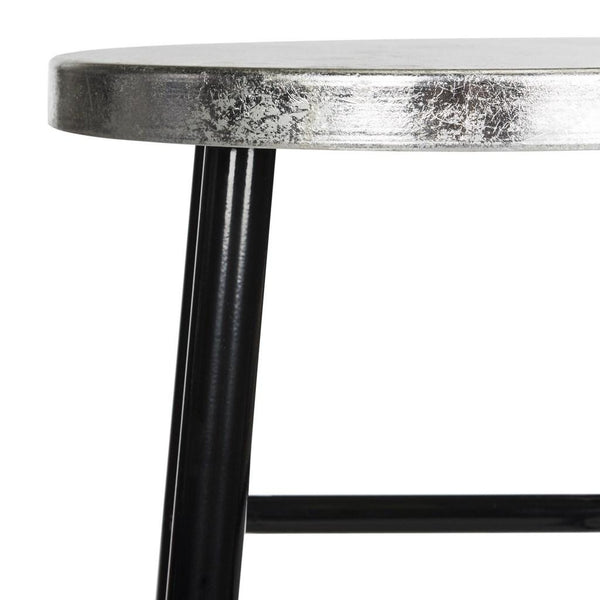 Safavieh Kenzie Bar Stool 30''H Dipped Black Silver Metal Iron FOX3212A 683726493525