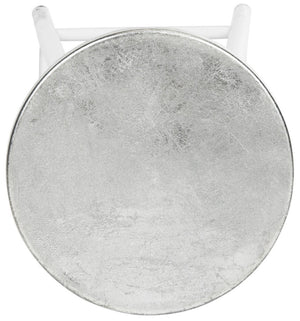 Safavieh Kenzie Bar Stool 30''H Dipped White Silver Metal Iron FOX3212B 889048197343