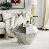 Safavieh Grace Accent Table Diamond Antique Silver Metal Cast Aluminium FOX3219B 683726493846