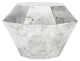 Safavieh Grace Accent Table Diamond Antique Silver Metal Cast Aluminium FOX3219B 683726493846