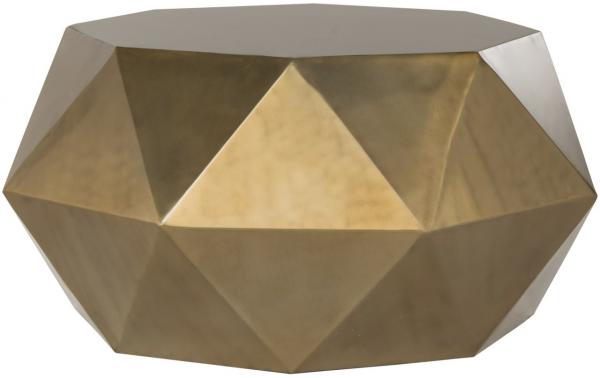 Safavieh Astrid Coffee Table Faceted Brass Metal Iron FOX3223A 683726790464