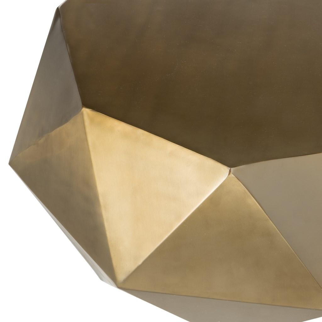Safavieh Astrid Coffee Table Faceted Brass Metal Iron FOX3223A 683726790464