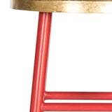 Safavieh Emery Bar Stool Dipped Red Gold Metal Iron FOX3230B 889048107496