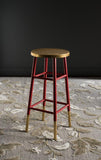 Safavieh Emery Bar Stool Dipped Red Gold Metal Iron FOX3230B 889048107496