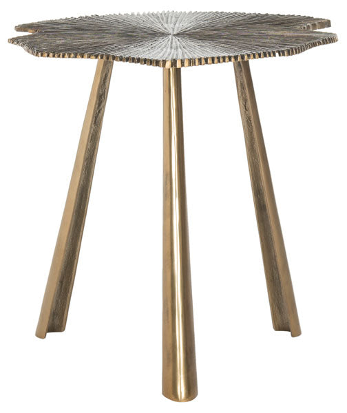 Safavieh Portia Side Table Brass Metal Aluminum FOX3247A 889048112261