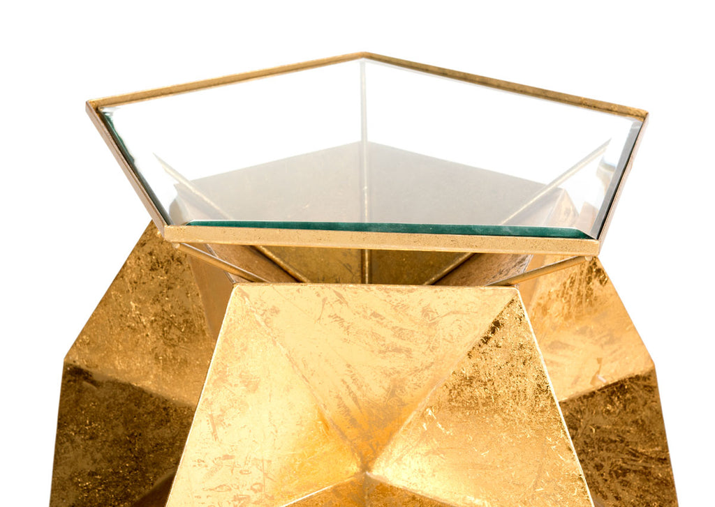 Safavieh Iona Side Table Gold Metal Iron Glass FOX3252A 889048112315
