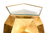 Safavieh Iona Side Table Gold Metal Iron Glass FOX3252A 889048112315