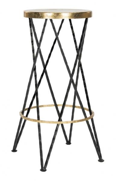 Safavieh Hester Bar Stool Black Gold Metal Iron FOX3253A 889048282070