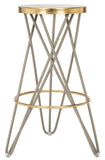 Safavieh Lorna Bar Stool Beige Gold Metal Iron FOX3254C 889048282117