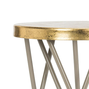 Safavieh Lorna Bar Stool Beige Gold Metal Iron FOX3254C 889048282117