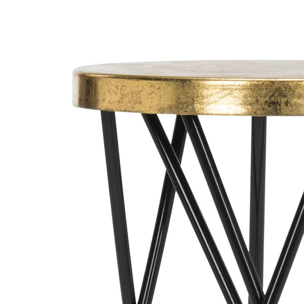 Safavieh Lorna Bar Stool Black Gold Metal Iron FOX3254D 889048282469