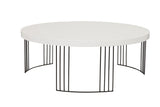 Safavieh Keelin Coffee Table Mid Century Scandinavian White Wood Lacquer Coating MDF Iron FOX4200A 683726343202
