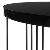 Safavieh Keelin Coffee Table Mid Century Scandinavian Black Wood Lacquer Coating MDF Iron FOX4200C 889048172135