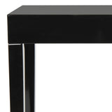 Safavieh Kayson Console Table Mid Century Scandinavian Black Wood Lacquer Coating MDF FOX4204C 889048172111