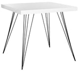 Wolcott Accent Table Retro Mid Century Square White Black Wood Lacquer Coating MDF Iron