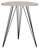 Safavieh Wolcott Side Table Retro Mid Century Grey Black Wood Lacquer Coating MDF Iron FOX4207B 683726344407