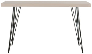 Safavieh Wolcott Console Retro Mid Century Taupe Black Wood Lacquer Coating MDF Iron FOX4208D 683726344858