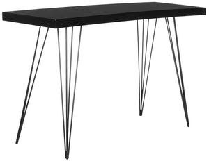 Safavieh Wolcott Console Retro Mid Century Black Wood Lacquer Coating MDF Iron FOX4208E 889048172104