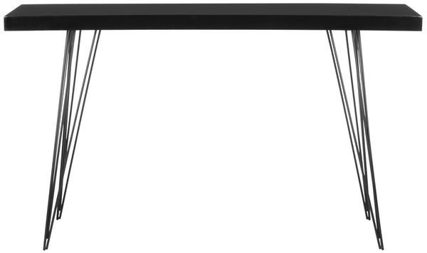 Safavieh Wolcott Console Retro Mid Century Black Wood Lacquer Coating MDF Iron FOX4208E 889048172104
