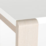 Safavieh Bartholomew Console Table Mid Century Scandinavian White Grey Wood Lacquer Coating MDF FOX4209B 683726345077