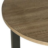 Safavieh Leonard End Table Mid Century Modern Oak Black Wood Lacquer Coating MDF Iron FOX4213A 683726347347
