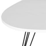 Safavieh Wynton End Table Retro Mid Century White Black Wood Lacquer Coating MDF Iron FOX4214B 683726348382