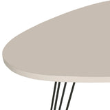 Safavieh Wynton End Table Retro Mid Century Taupe Black Wood Lacquer Coating MDF Iron FOX4214C 683726348399