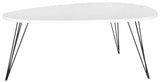 Safavieh Wynton Coffee Table Retro Mid Century White Black Wood Lacquer Coating MDF Iron FOX4215B 683726348412