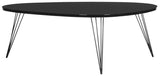 Safavieh Wynton Coffee Table Retro Mid Century Black Wood Lacquer Coating MDF Iron FOX4215D 889048172098